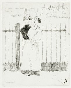 Emma og hendes baby, Chelsea Embankment af Theodore Roussel
