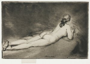 Liggende nøgen figur