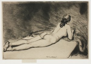 Liggende nøgen figur