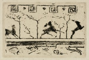 Stags, en undersøgelse til dekoration af en ramme (tredje version) af Theodore Roussel