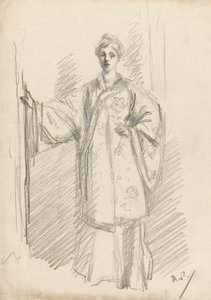 Stående figur i en kinesisk kjole af Theodore Roussel