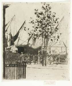 Hjørnet af Luna Street, Chelsea Embankment af Theodore Roussel