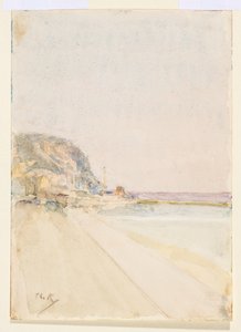 Udsigt over East Cliff, Hastings, før 1900 af Theodore Roussel