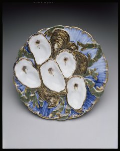 Østerstallerken fra Rutherford B. Hayes White House service, designet 1879 (porcelæn og emalje)