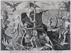 Allegori om Ferdinand Magellans (1480-1521) rejser af Theodor de Bry (1528-1598) af Theodore de Bry