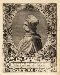 Bartolomeo Sacchi, italiensk renæssanceforfatter. af Theodore de Bry