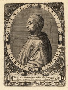 Flavio Biondo, italiensk historiker af Theodore de Bry