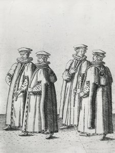 Købmænd i Sir Philip Sidneys begravelseskort på vej til St. Pauls Cathedral, 1587 af Theodore de Bry