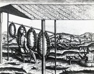 Javanesiske musikinstrumenter, af Theodor de Bry (1528-1598), gravering af Theodore de Bry