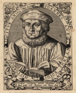 Johannes Aventinus, bayersk historiker. af Theodore de Bry