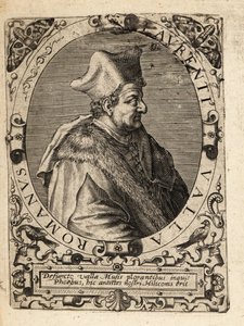 Lorenzo Valla, c1407-1457, italiensk humanist. af Theodore de Bry