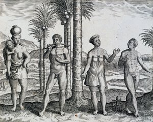 Indfødte Etiopien, fra arbejde India Orientalis gravering af Theodor de Bry (1528-1598), Afrika af Theodore de Bry