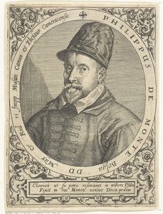 Portræt af komponisten Philippe de Monte (1521-1603) af Theodore de Bry