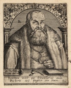 Simon Pistoris den Yngre, tysk jurist. af Theodore de Bry