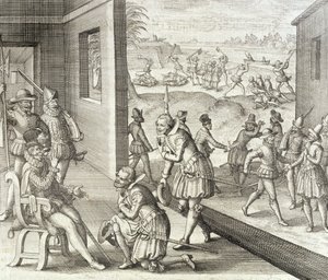 Spaniernes erobring af Fort Caroline, 1565, fra 