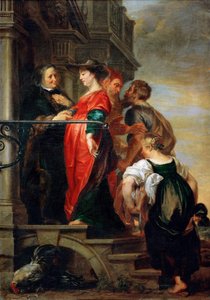 La Visitation de la Vierge Marie - Besøget af den hellige jomfru Maria, af Thulden, Theodoor, van (1606-1669). Olie på lærred, før 1669. Mål : 205x144 cm. Kunsthistorisk Museum, Vienne