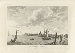 Udsigt over Oudeschild på Texel Det gamle skjold på Texel (titel på objekt)