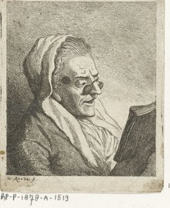 Læser gammel kvinde med pince-nez