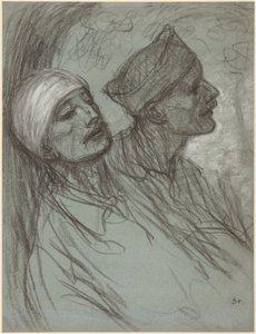 En såret soldat og hans kammerat af Théophile Alexandre Steinlen