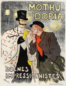 Kunst. Underholdning. Sangerens Mund og Doria. Plakat af Steinlen, Frankrig af Théophile Alexandre Steinlen