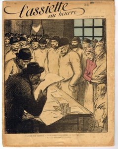Cover af "" The Butter Plate"", nummer 1, Satirisk i farver af Théophile Alexandre Steinlen