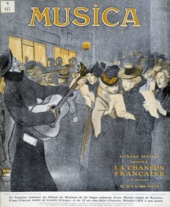 Natfester i Montmartre. Forside af Steinlen til magasinet ""Musik"" fra november 1908. af Théophile Alexandre Steinlen