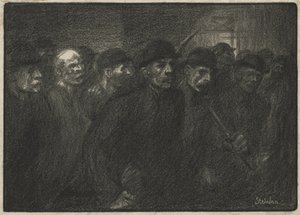 Arbejdere forlader fabrikken af Théophile Alexandre Steinlen