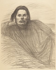 Portræt af Maksim Gorkij liggende af Théophile Alexandre Steinlen