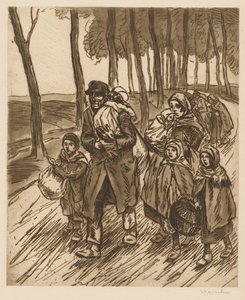 Flygtningefamilie af Théophile Alexandre Steinlen