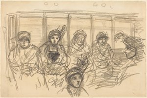 Passagerer i metroen af Théophile Alexandre Steinlen