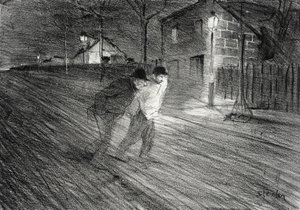 Rue Caulaincourt af Théophile Alexandre Steinlen