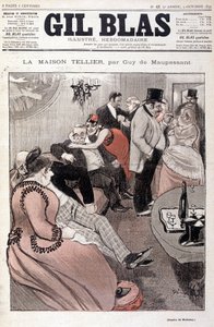 The Tellier House af Guy de Maupassant - af Steinlen, i "" Gil Blas"" af 09/10/1892 (samme tegning som nr. 15587) af Théophile Alexandre Steinlen