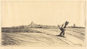 Vagabond med bylte (Le chemineau à la besace) af Théophile Alexandre Steinlen