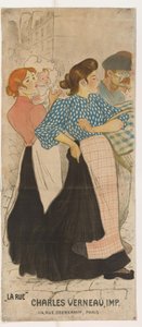 To kvinder og en mand på gaden af Théophile Alexandre Steinlen