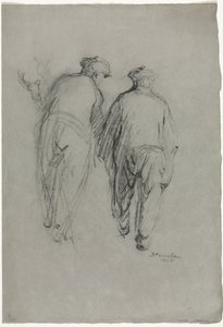 To mænd arbejder, set bagfra af Théophile Alexandre Steinlen