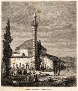 Moskeen Giaour-Meidan (Giaour Meidan) i Trebizonde (det nuværende Trabzon, ved kysten af Sortehavet, Tyrkiet), som engang var en byzantinsk kirke, indgraveret efter en tegning af fortælleren, der illustrerer en rejse til Lazistan og Armenien, af 1869, af