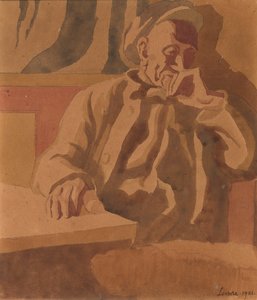 Tænkeren, 1921 (wc på papir)