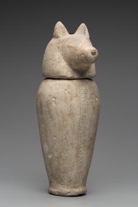 Baldakinkrukke med sjakalhoved (kalksten) af Third Intermediate Period Egyptian