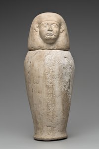 Baldakinkrukke med mandshoved (kalksten) af Third Intermediate Period Egyptian