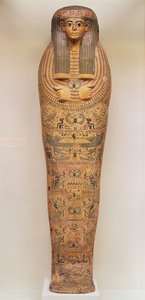 Egyptisk kiste af en unavngiven person dekoreret med rituelle scener, ca. 1050 f.Kr. (træ)