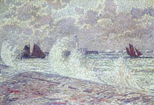 Havet under Equinox, Boulogne-sur-Mer, 1900 af Théo van Rysselberghe