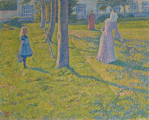 Tennisspillet, 1889. af Théo van Rysselberghe