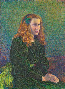 Young Woman in Green Dress, 1893dani af Théo van Rysselberghe