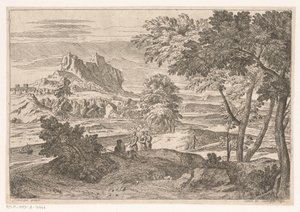 Arkadisk landskab med figurer og kaniner Suite de Paysages (serietitel)