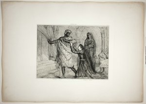 Væk!, planche syv fra Othello af Théodore Chassériau