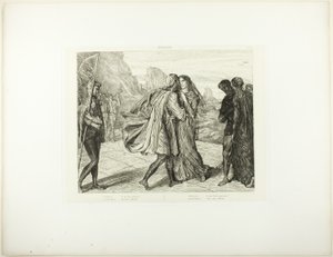 O My Fair Warrior!, plade 5 (akt 2, scene 1) fra Othello af Théodore Chassériau