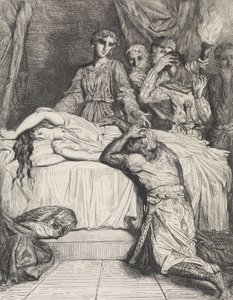 Åh! Åh! Åh!: plade 14 fra Othello Act 5, Scene 2, ætset 1844, r..., ætset 1844, genoptrykt 1900. af Théodore Chassériau