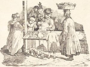 Den døsende fiskehandler af Théodore Gericault and Nicolas Toussaint Charlet