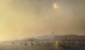 Flådekamp ved Cartagena den 3. september 1643 af Théodore Gudin i 1844