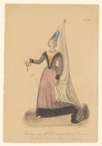 Julie Dorus-Gras i rollen som prinsesse Eudoxie i operaen La Juive Kostume af fru Dorus, rollen som prinsesse Eudoxie, i La Juive (Opéra) (titel på objektet) Skuespillere, skuespillerinder i operazangers in hun rol (serietitel) af Théodore Lejeune